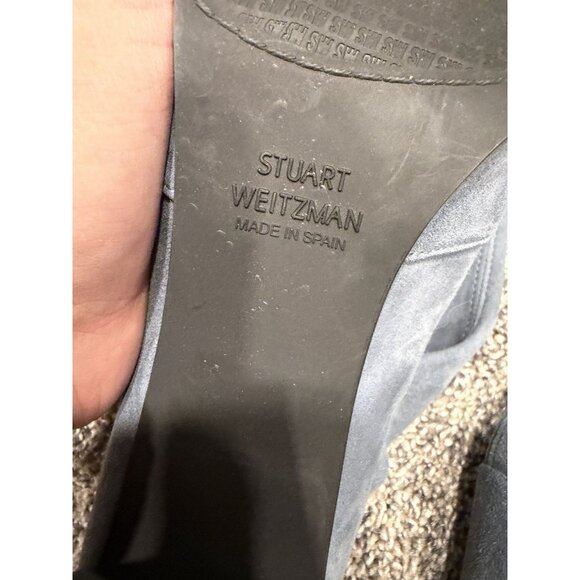 stuart weitzman highland suede over knee boots grey blue Size 6 EUC - Picture 3 of 7